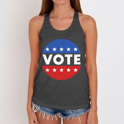 Election 2024 Voter Vintage Button Women's Knotted Racerback Tank