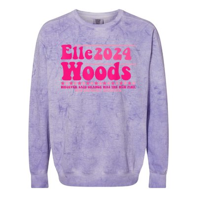 Elle 2024 Woods Funny Pink Colorblast Crewneck Sweatshirt