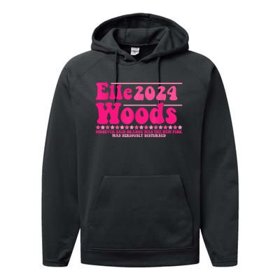 Elle 2024 Woods Funny Pink Performance Fleece Hoodie