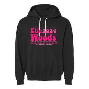 Elle 2024 Woods Funny Pink Text Apparel Garment-Dyed Fleece Hoodie