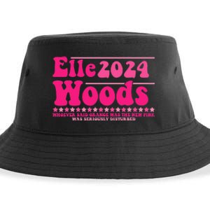 Elle 2024 Woods Funny Pink Text Apparel Sustainable Bucket Hat