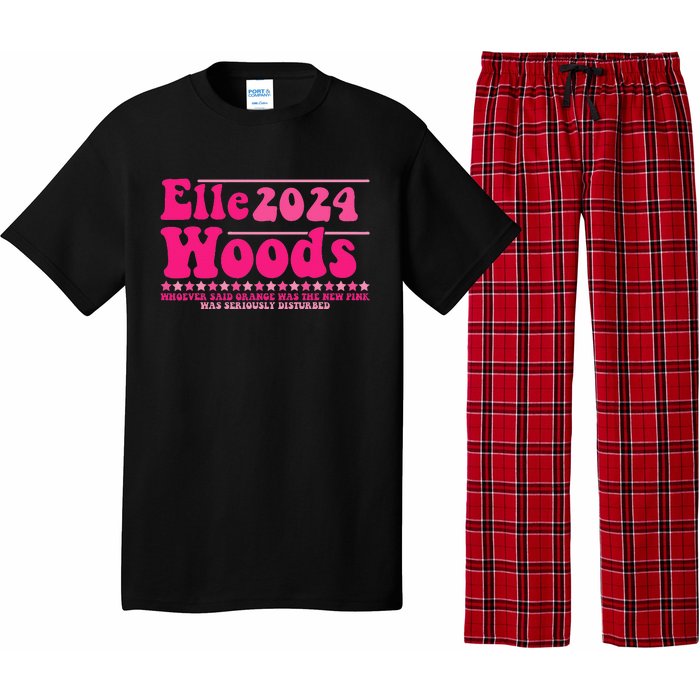 Elle 2024 Woods Funny Pink Text Apparel Pajama Set