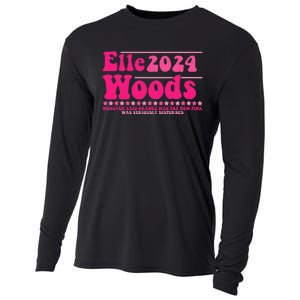 Elle 2024 Woods Funny Pink Text Apparel Cooling Performance Long Sleeve Crew