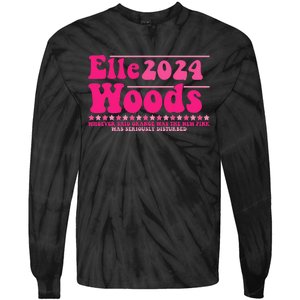 Elle 2024 Woods Funny Pink Text Apparel Tie-Dye Long Sleeve Shirt