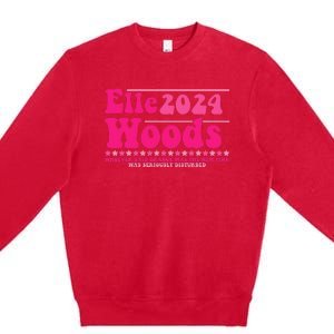 Elle 2024 Woods Funny Pink Text Apparel Premium Crewneck Sweatshirt