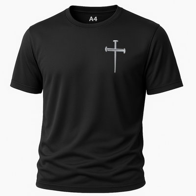 Embroidered 3 Nails Cross Jesus Christ Christian Faith In God Embroidered Cooling Performance Crew T-Shirt