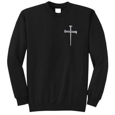 Embroidered 3 Nails Cross Jesus Christ Christian Faith In God Embroidered Sweatshirt