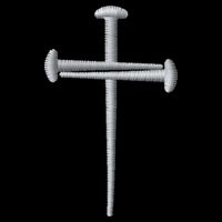 Embroidered 3 Nails Cross Jesus Christ Christian Faith In God Embroidered T-Shirt