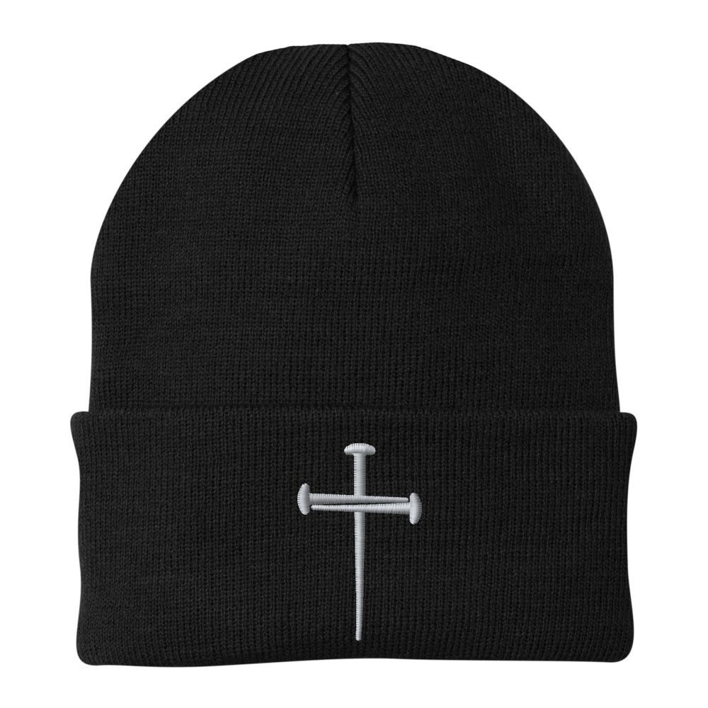 Embroidered 3 Nails Cross Jesus Christ Christian Faith In God Embroidered Beanie