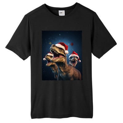 Epic 3 Trex Santa Christmas Trex Gift Tall Fusion ChromaSoft Performance T-Shirt