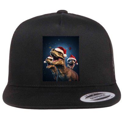 Epic 3 Trex Santa Christmas Trex Gift Flatbill Hat