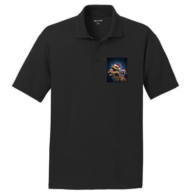 Epic 3 Trex Santa Christmas Trex Gift PosiCharge RacerMesh Polo