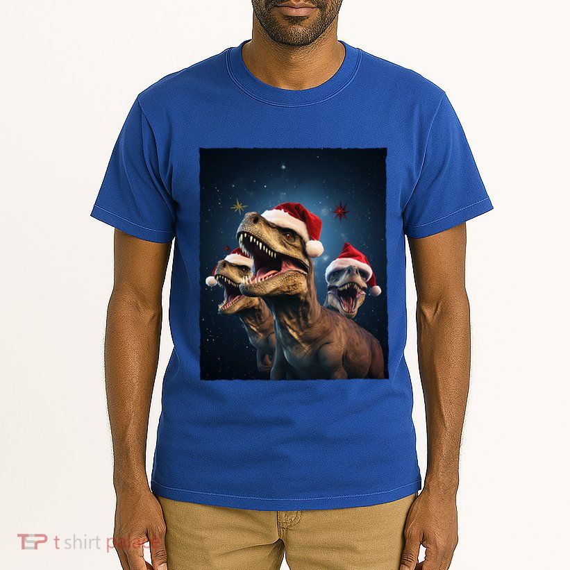 Epic 3 Trex Santa Christmas Trex Gift Tall T-Shirt