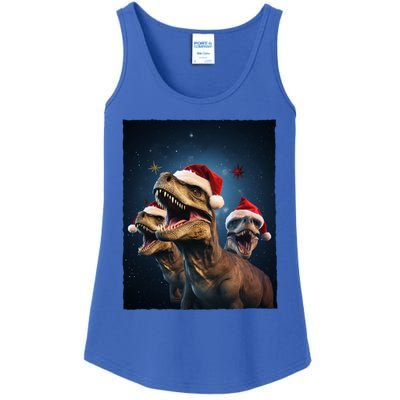 Epic 3 Trex Santa Christmas Trex Gift Ladies Essential Tank