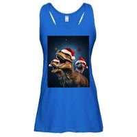 Epic 3 Trex Santa Christmas Trex Gift Ladies Essential Flowy Tank