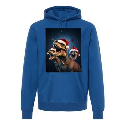 Epic 3 Trex Santa Christmas Trex Gift Premium Hoodie