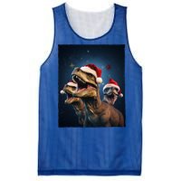 Epic 3 Trex Santa Christmas Trex Gift Mesh Reversible Basketball Jersey Tank