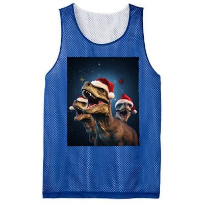 Epic 3 Trex Santa Christmas Trex Gift Mesh Reversible Basketball Jersey Tank