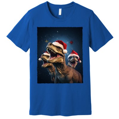 Epic 3 Trex Santa Christmas Trex Gift Premium T-Shirt