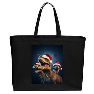 Epic 3 Trex Santa Christmas Trex Gift Cotton Canvas Jumbo Tote