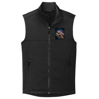 Epic 3 Trex Santa Christmas Trex Gift Collective Smooth Fleece Vest