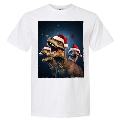 Epic 3 Trex Santa Christmas Trex Gift Garment-Dyed Heavyweight T-Shirt