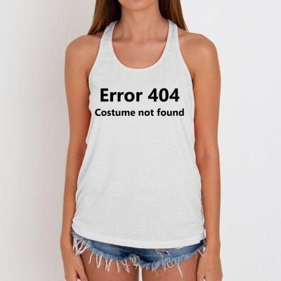 Error 404 Costume Not Found Funny Lazy Halloween Women's Knotted Racerback Tank