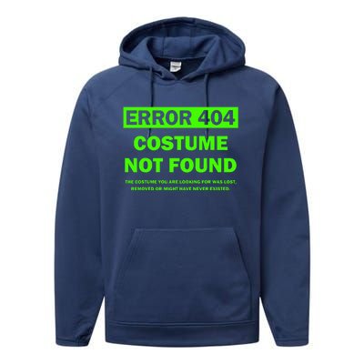 Error 404 Costume Not Found Halloween Matching Performance Fleece Hoodie