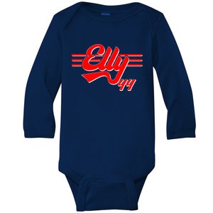 Elly 44 Cincinnati Baseball Baby Long Sleeve Bodysuit