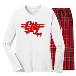 Elly 44 Cincinnati Baseball Women's Long Sleeve Flannel Pajama Set 