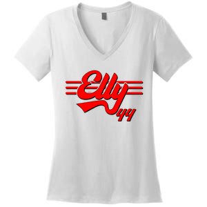 Elly 44 Cincinnati Baseball Women's V-Neck T-Shirt