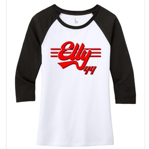 Elly 44 Cincinnati Baseball Women's Tri-Blend 3/4-Sleeve Raglan Shirt