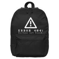 Error 404 Costume Not Found Funny Halloween Computer Geek 16 in Basic Backpack