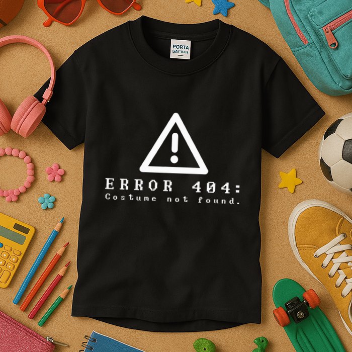 Error 404 Costume Not Found Funny Halloween Computer Geek Kids T-Shirt