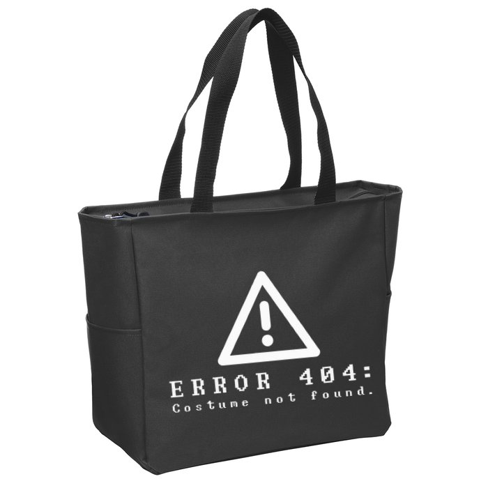 Error 404 Costume Not Found Funny Halloween Computer Geek Zip Tote Bag