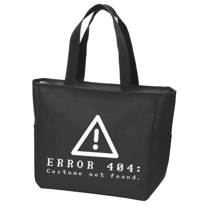 Error 404 Costume Not Found Funny Halloween Computer Geek Zip Tote Bag