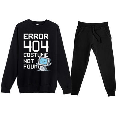 Error 404 Costume Not Found Halloween Geek Matching Premium Crewneck Sweatsuit Set