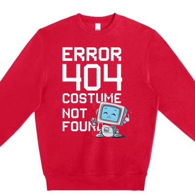 Error 404 Costume Not Found Halloween Geek Matching Premium Crewneck Sweatshirt