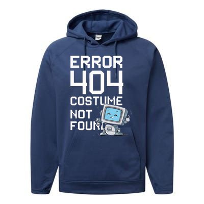 Error 404 Costume Not Found Halloween Geek Matching Performance Fleece Hoodie