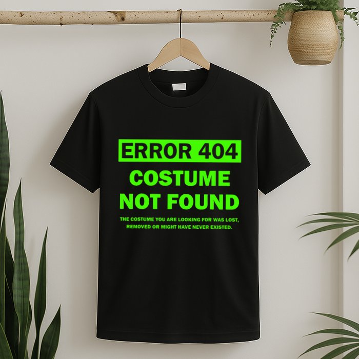 Error 404 Costume Not Found Halloween Matching T-Shirt