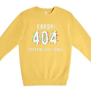 Error 404 Costume Not Found Funny Lazy Halloween Premium Crewneck Sweatshirt