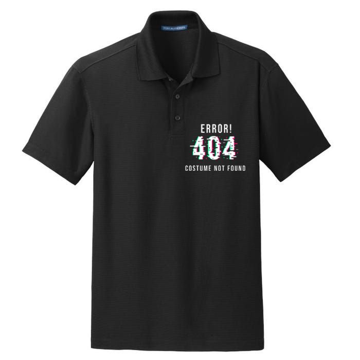 Error 404 Costume Not Found Funny Lazy Halloween Dry Zone Grid Polo