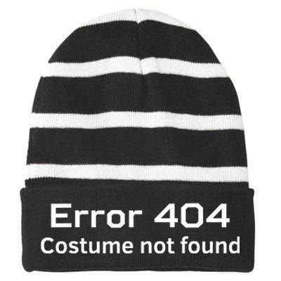 Error 404 Costume Not Found Funny Lazy Halloween Striped Beanie with Solid Band