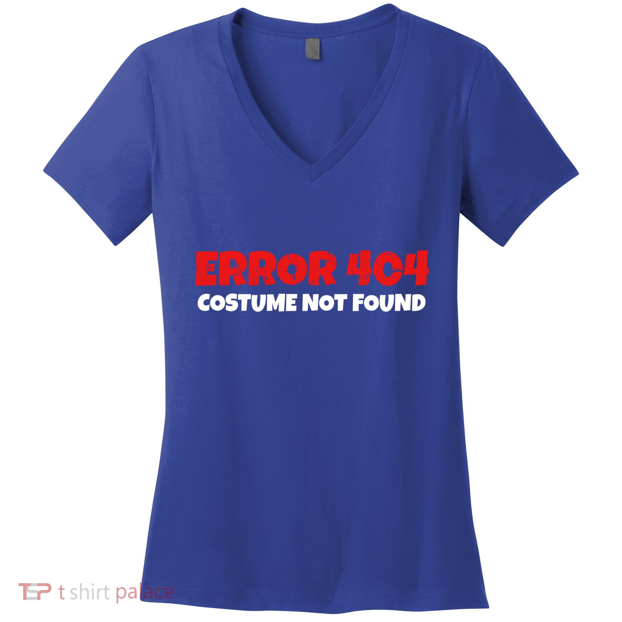 Error 404 Costume Not Found Nerds Halloween Costume Gift Women's V-Neck T-Shirt