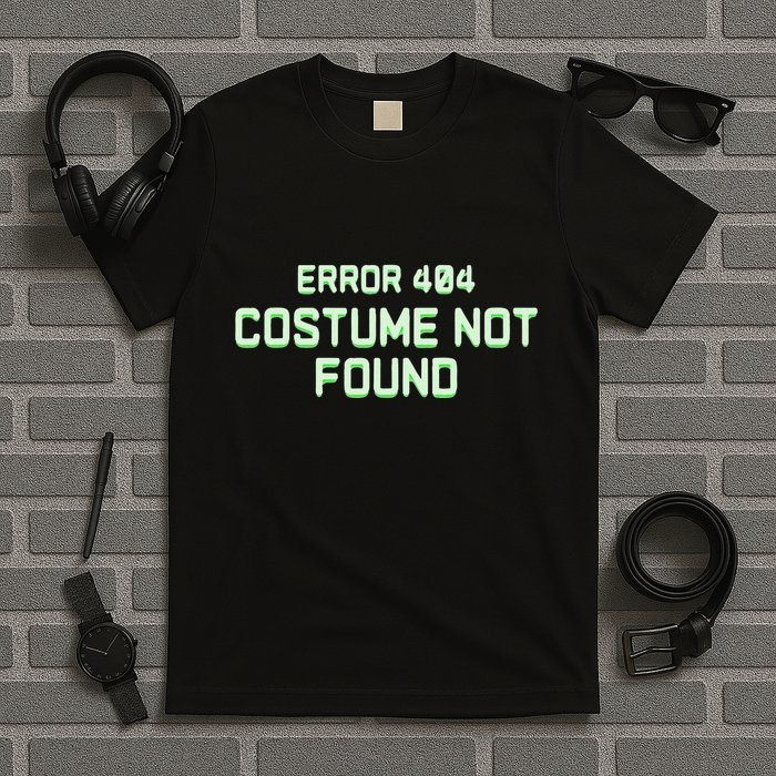 Error 404 Costume Funny Lazy Halloween T-Shirt
