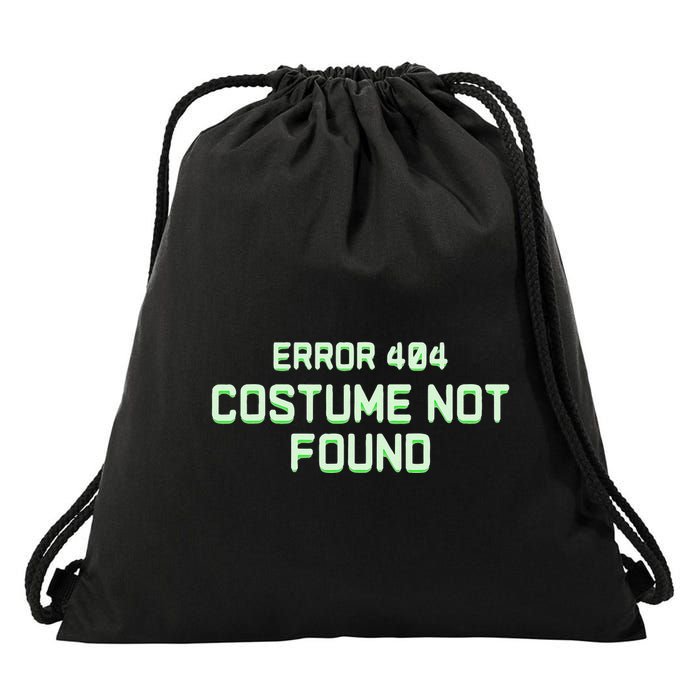 Error 404 Costume Funny Lazy Halloween Drawstring Bag