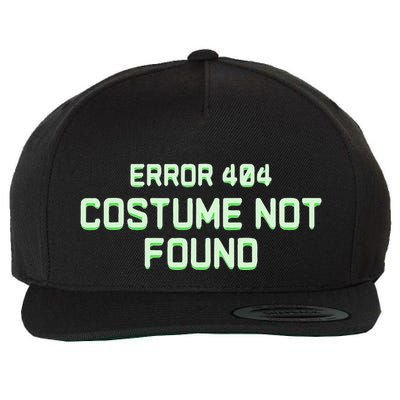 Error 404 Costume Funny Lazy Halloween Wool Snapback Cap
