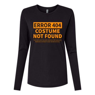 Error 404 Costume Not Found Matching Funny Lazy Halloween Womens Cotton Relaxed Long Sleeve T-Shirt