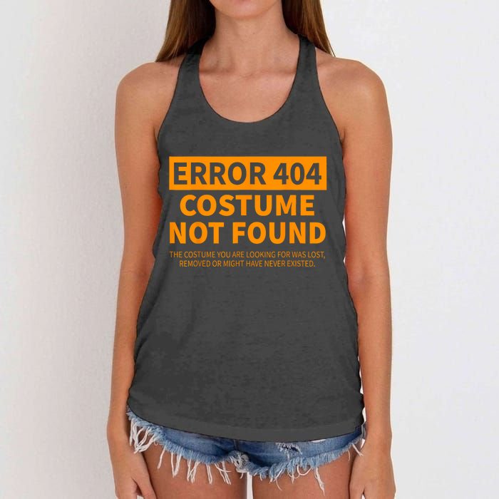 Error 404 Costume Not Found Matching Funny Lazy Halloween Women's Knotted Racerback Tank