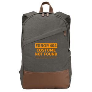 Error 404 Costume Not Found Matching Funny Lazy Halloween Cotton Canvas Backpack